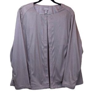 Chico's Faux Suede Open Front Mid Length Jacket 3
